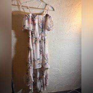 As U Wish Cream Ruffled Smocked Sundress fairy Y2K